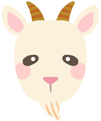 かわいいヤギのイラスト 顔 ベクター素材