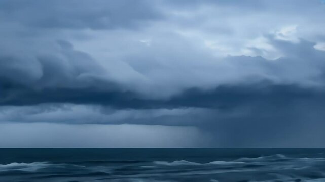 captures foreboding nature stormy ather strong winds whipping sea night falls 4K resolution cloud blue weather cloudscape cloudy sunset light sun heaven atmosphere sunlight day white air landscape