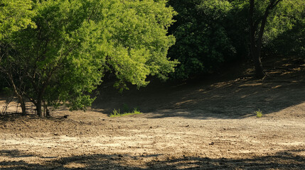 Deserted Landscape Showcasing Drought Impact and Climate Change in Arid Natural Habitat