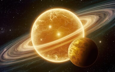 planet in space venus saturn
