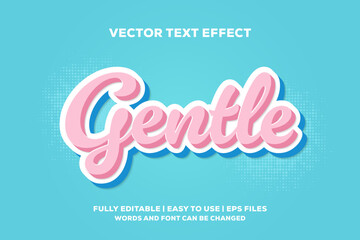 pink and blue gentle text effect is fully editable and easy to use