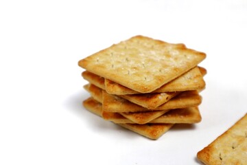 Close up of Stack of cracker biscuits