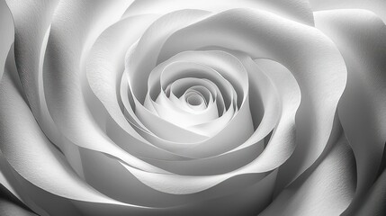 Close-up of a White Paper Rose with Detailed Textured Petals