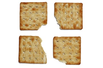 crackers on white background