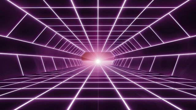 background with a grid and purple light