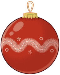Cute cartoon christmas red light bulb drawing 