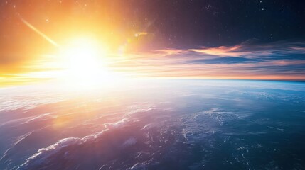 Naklejka premium The impact of space weather on Earth: Explore how solar flares, cosmic rays, and other space phenomena can affect our planet technology and environment