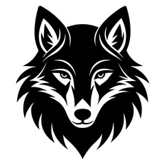 Wolf head vector silhouette art illustration