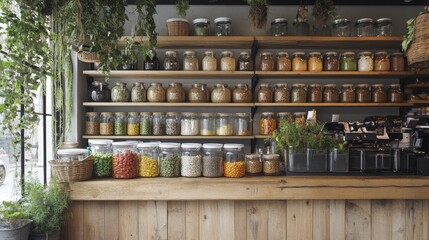 Fototapeta premium The rise of plastic-free stores: Explore the growing trend of zero-waste stores that sell goods without plastic packaging