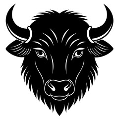 Bison head vector silhouette art illustration