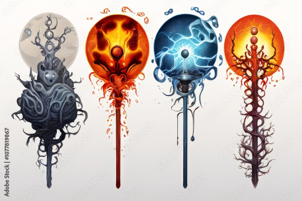 Poster additional elements concepts illustrations