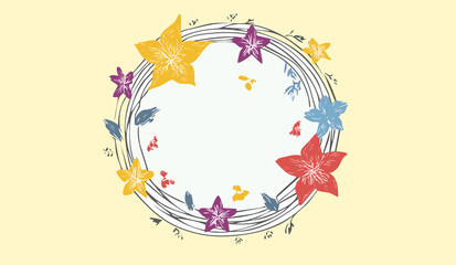 background greeting card  frame with flowers wedding card, birthday card, illustration 