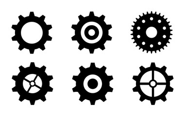 Gear Settings Black Icon Vector Illustration.
