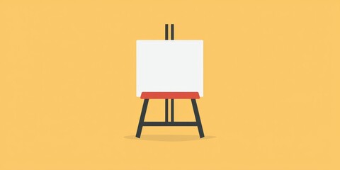 A minimalist icon depicting an artistâ€™s easel and canvas, used in creative contexts.