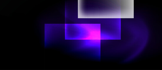 Dark neon colors with glass square shapes