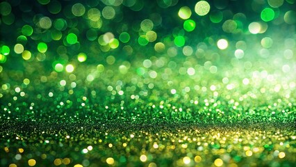 Obraz premium Abstract Green and Gold Glitter with Defocused Lights