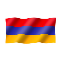 The national flag of Armenia is flying beautifully