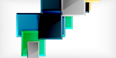 Colorful squares and rectangles. Vector Illustration For Wallpaper, Banner, Background, Card, Book Illustration, landing page