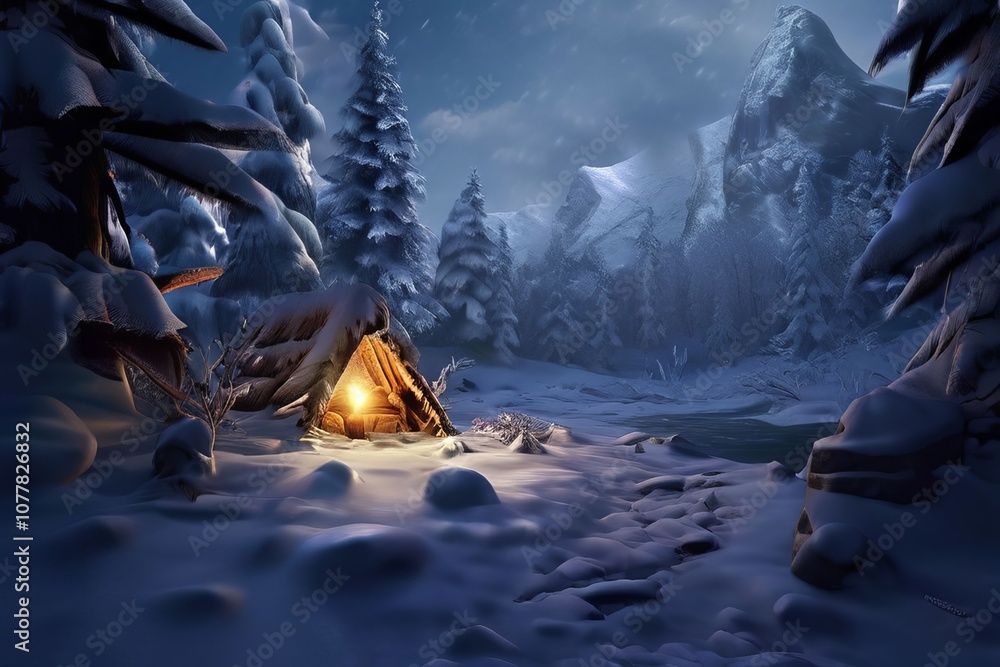 Aufkleber finding specific items hidden in snowy environment
