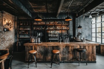 インダストリアルデザインのレンガ壁バー | Industrial-Style Brick Wall Bar Interior