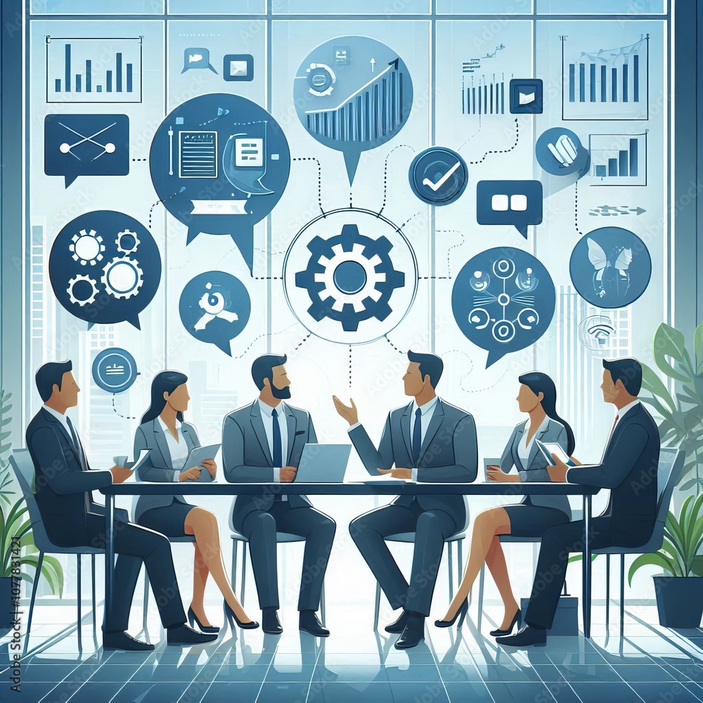 Poster informative sales dialogue engaging in open and transparent conv