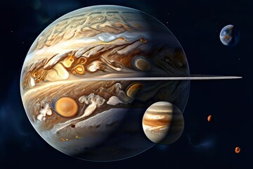 jupiters moons a detailed illustration of jupiters moons with a