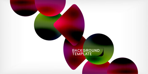 Color geometric shapes background shadow circles