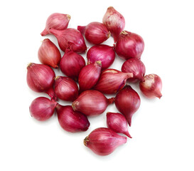 Red onions isolated on white background