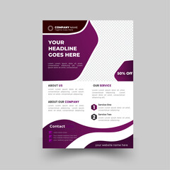 A4 size creative simple corporate business flyer template design with blue and black color natural shape.