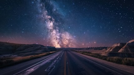 Milky Way Over a Desert Road