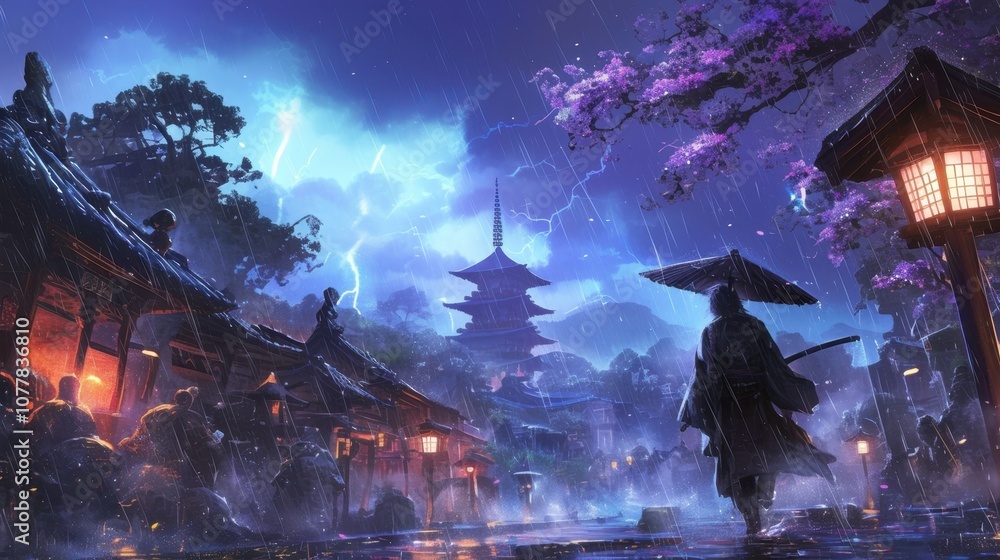 Poster as day turned into night the rain intensified creating an enchanted atmosphere with each lightning b