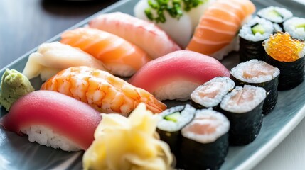 Sushi roll japanese food style - Selective focus point