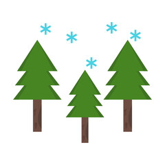 Snowing in trees Vector Icon