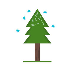 Fototapeta premium Tree in Snow Vector Icon