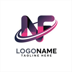 Gradient NF Logo Template Minimalist and Versatile Business Logo