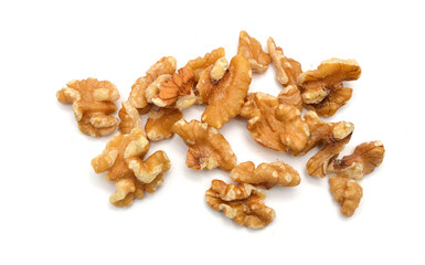Stack Walnuts on white background