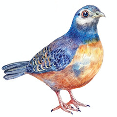 cute Quail watercolor clipart illustration isolated