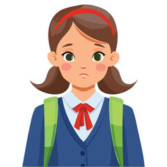 Portrait of a sad girl wearing a school uniform