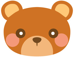 かわいい熊のイラスト 顔 ベクター素材