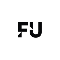 FU monogram logo design letter text name symbol monochrome logotype alphabet character simple logo