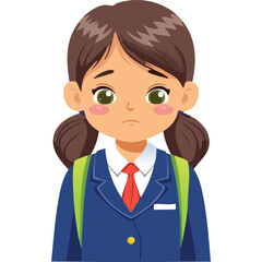 Portrait of a sad girl wearing a school uniform