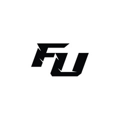 FU monogram logo design letter text name symbol monochrome logotype alphabet character simple logo