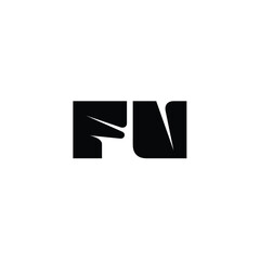Obraz premium FU monogram logo design letter text name symbol monochrome logotype alphabet character simple logo