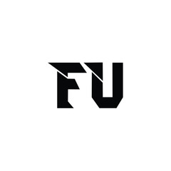 FU monogram logo design letter text name symbol monochrome logotype alphabet character simple logo