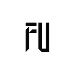 FU monogram logo design letter text name symbol monochrome logotype alphabet character simple logo