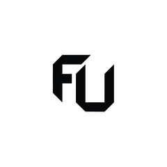 FU monogram logo design letter text name symbol monochrome logotype alphabet character simple logo