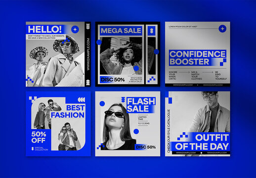 Blue Anti Design Brutalism Fashion Sale Instagram