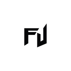 FU monogram logo design letter text name symbol monochrome logotype alphabet character simple logo