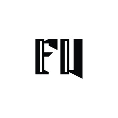 FU monogram logo design letter text name symbol monochrome logotype alphabet character simple logo