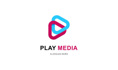 Play media logo design template 